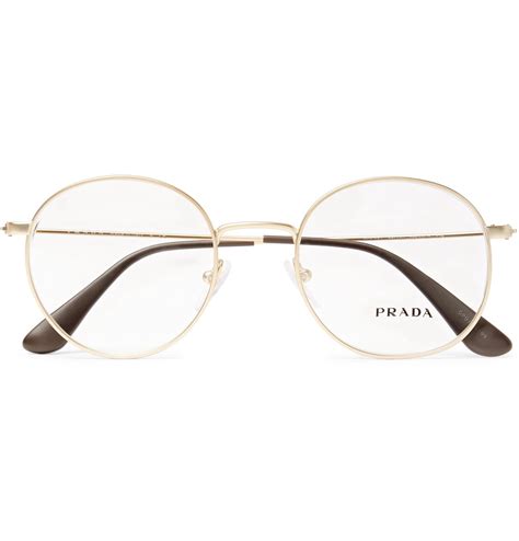 prada glasses gold frame.